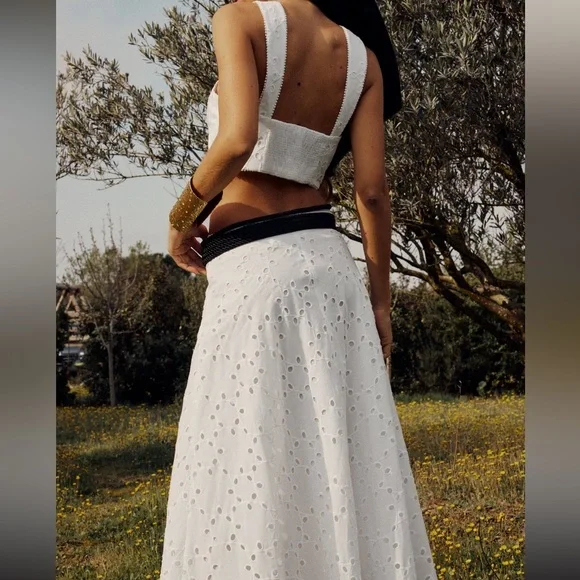 Zara embroidered cape skirt white - Picture 8 of 15